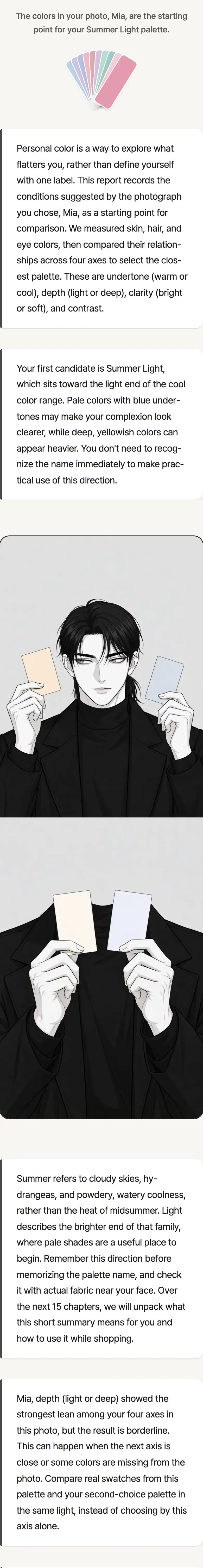 Sample report page: Prologue: Start with Pale Colors